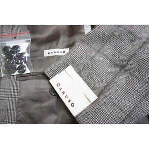 Raffaele Caruso Superfine 100s Wool Brown Plaid 2Pc Suit Jacket Pants 40R NEW